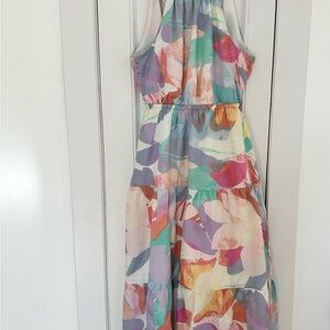 GAP Multicolor Halter Maxi Dress in Pastel Abstract Print